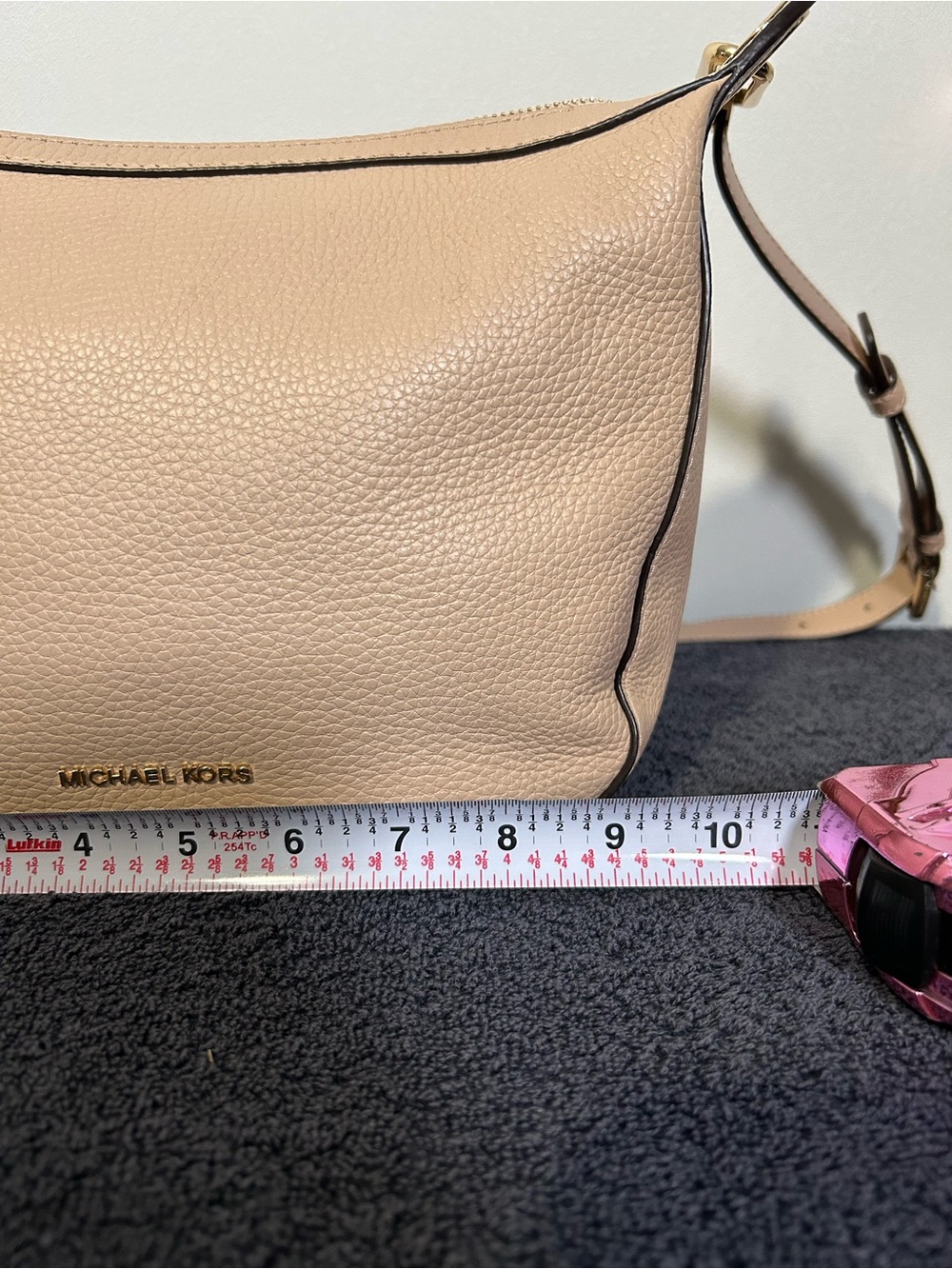 Michael Kors Beige Pebbled Leather Crossbody Bag - Picture 7 of 13